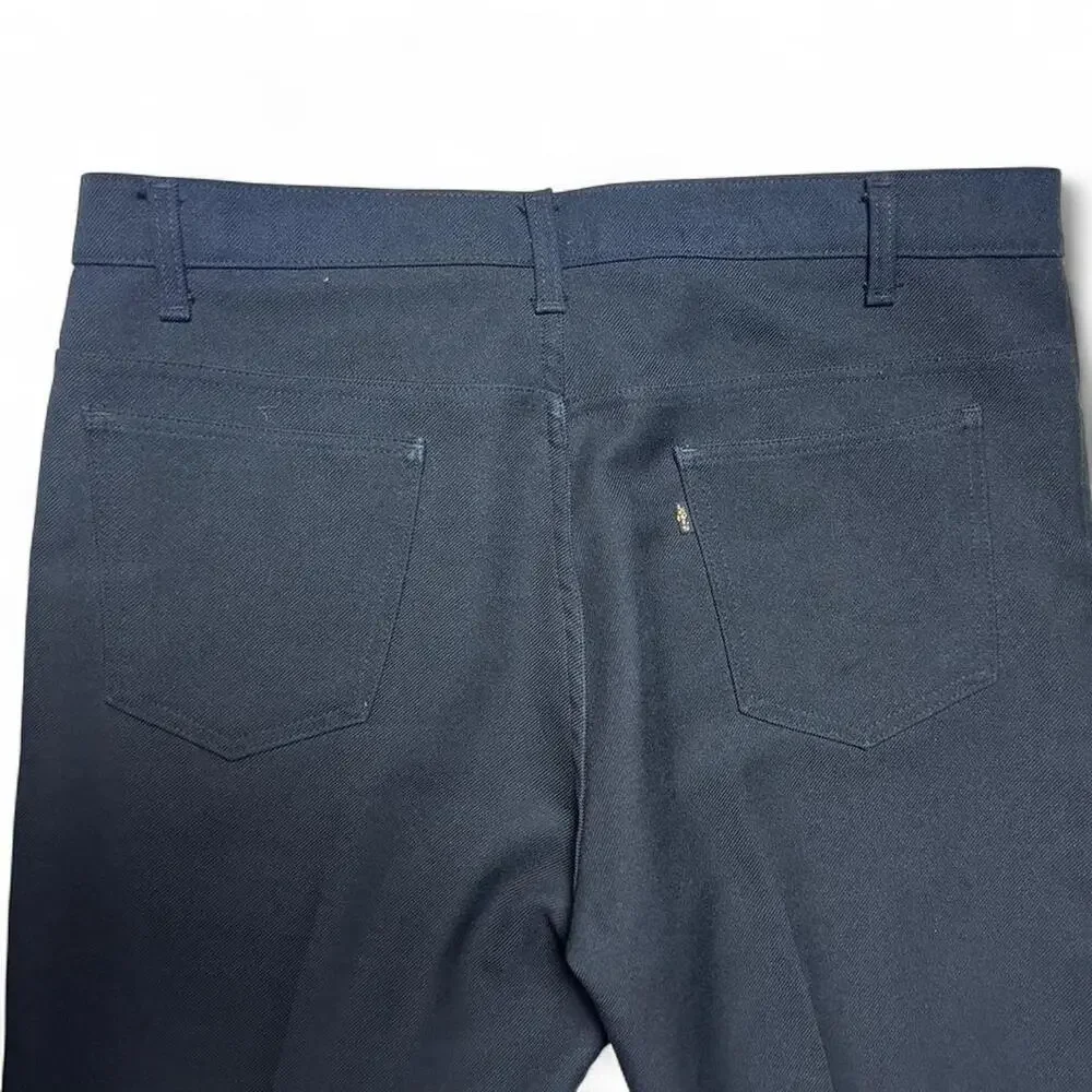 Levis Jeans 517 Vintage 70s Black Dacron Polyester Flare Leg Pants 40”